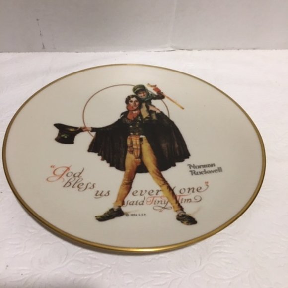Vintage Norman Rockwell 1974 Collectable Plate “ God Bless Us Every One” - Picture 3 of 9